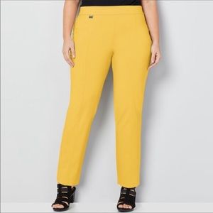 Avenue yellow pull on stretch pants.